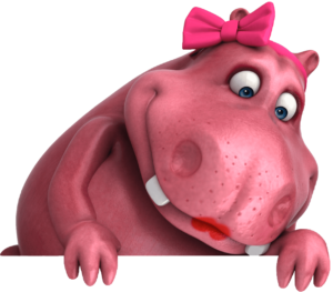 Rosie hippo looking down
